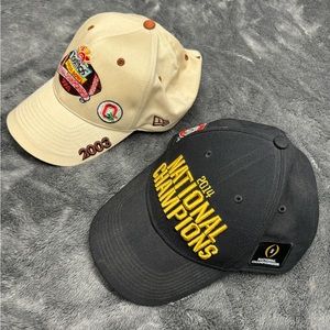Bundle of 2 Ohio State Buckeyes 2002 and 2014 National Championship Hats!